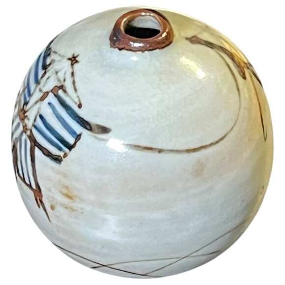 Otagiri Orb Bud Vase Japan Sphere Round 1980s Vintage Pottery Ceramic - Picture 3 of 16